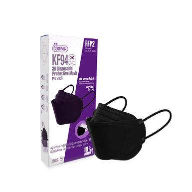 COOWIN KF94 3D Disposable Protective Mask #สีดำ [10 Pcs.]